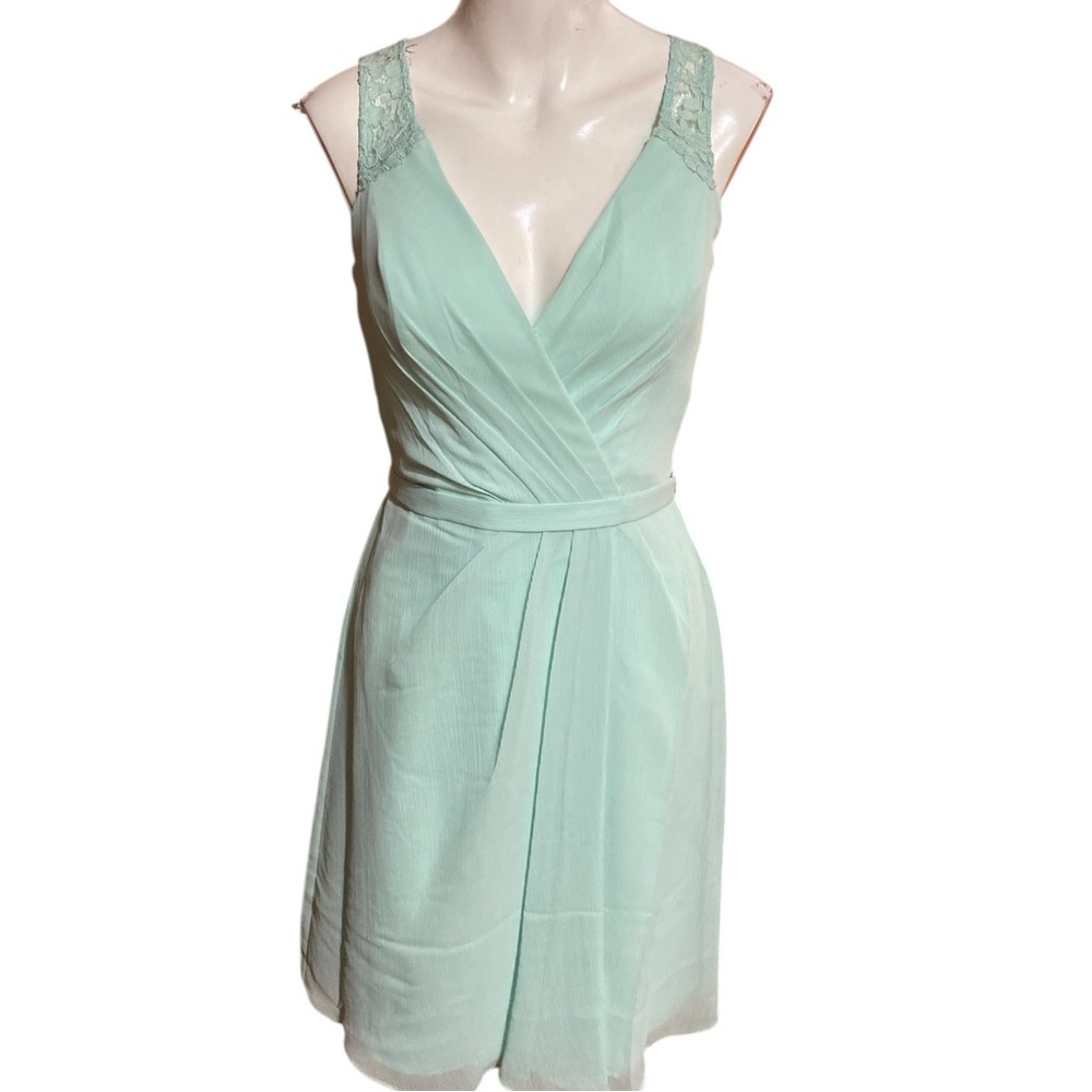 David's Bridal Mint Lace Mini Dress Size 2